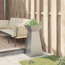 Berkfield Modern Garden Pillar Planter With Bowl 35X35X73 Cm Stainless Steel - thumbnail 4