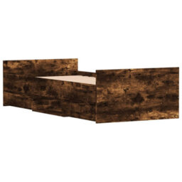 Berkfield Bed Frame With Headboard And Footboard Smoked Oak 90X190 Cm - thumbnail 8