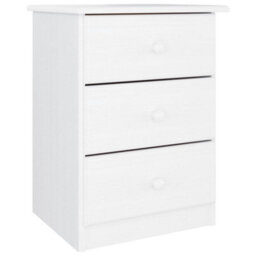 Berkfield Bedside Cabinet Alta White 41X35X55.5 Cm Solid Wood Pine - thumbnail 2