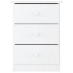 Berkfield Bedside Cabinet Alta White 41X35X55.5 Cm Solid Wood Pine - thumbnail 3