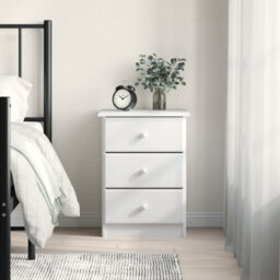Berkfield Bedside Cabinet Alta White 41X35X55.5 Cm Solid Wood Pine - thumbnail 1