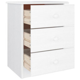Berkfield Bedside Cabinet Alta White 41X35X55.5 Cm Solid Wood Pine - thumbnail 4