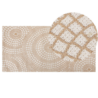 Beliani Rug Ariba White Beige 80 X 150 Cm Jute - image 1