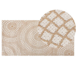Beliani Rug Ariba White Beige 80 X 150 Cm Jute - thumbnail 1