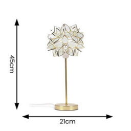 Valuelights Charles Gold Table Lamp With Clear Flower Shade - thumbnail 5