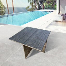 9 Pieces Garden Patio Furniture Set, Outdoor Rattan Dining Table Set Weatherproof Rattan Furniture With Waterproof Cover - Grey - thumbnail 7