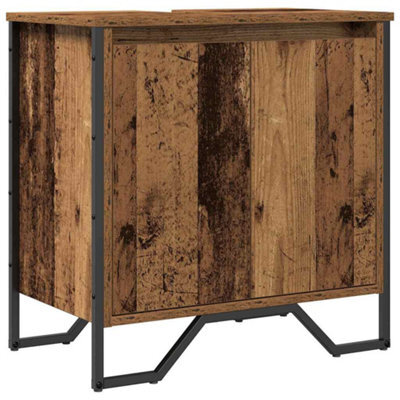 Berkfield Stylish Bathroom Sink Cabinet Old Wood 60X35X60 Cm Engineered Wood - image 1
