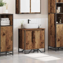 Berkfield Stylish Bathroom Sink Cabinet Old Wood 60X35X60 Cm Engineered Wood - thumbnail 4