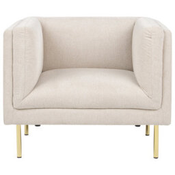 Beliani Armchair Moen Fabric Light Beige - thumbnail 4