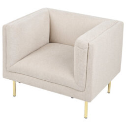 Beliani Armchair Moen Fabric Light Beige - thumbnail 6