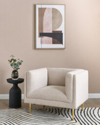 Beliani Armchair Moen Fabric Light Beige - thumbnail 2