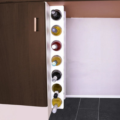 Okunaii™ Cupboard-Mount Under-Counter Wine Rack - 7 Bottle Capacity - 80Cm X 14Cm X 11Cm - 8Cm Holes - White Finish - image 1