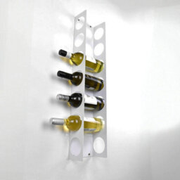 Okunaii™ Cupboard-Mount Under-Counter Wine Rack - 7 Bottle Capacity - 80Cm X 14Cm X 11Cm - 8Cm Holes - White Finish - thumbnail 3