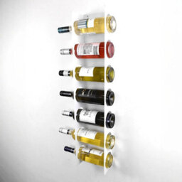 Okunaii™ Cupboard-Mount Under-Counter Wine Rack - 7 Bottle Capacity - 80Cm X 14Cm X 11Cm - 8Cm Holes - White Finish - thumbnail 2