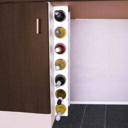 Okunaii™ Cupboard-Mount Under-Counter Wine Rack - 7 Bottle Capacity - 80Cm X 14Cm X 11Cm - 8Cm Holes - White Finish - thumbnail 1