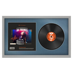 "30X17"" Light Grey Modern Vinyl Record Frame With Pompadour Mount For 12 Inch Lp Album Cover & Disc - Ak Frames"