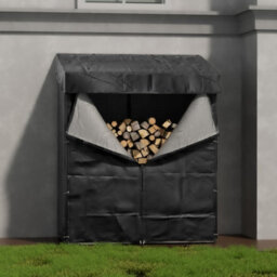 Living And Home Firewood Rack Holder Metal Log Storage Store With Pe Cover 6 X 2 Ft - thumbnail 2