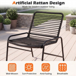 Gainoom 3 Piece Patio Bistro Set Rattan Chairs Outdoor Wicker Conversation Set Patio Furniture With Side Table - thumbnail 7