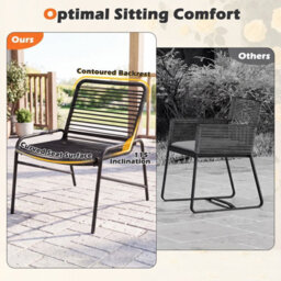 Gainoom 3 Piece Patio Bistro Set Rattan Chairs Outdoor Wicker Conversation Set Patio Furniture With Side Table - thumbnail 9