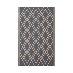 Melrose Eden Navy Diamond Design Pile Height 3mm Indoor Outdoor X-Large Area Rug - 160/230Cm - thumbnail 5