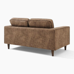 Furniturebox Uk Jasper Brown Faux Leather 2 Seater Sofa - thumbnail 9