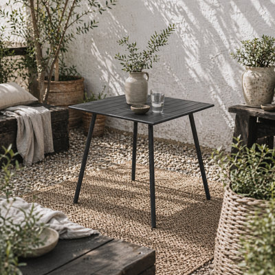 Wyld Haus Nanodor 80Cm Square Steel Outdoor Dining Table - Black, Seats 4 - image 1