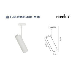 Nordlux Mib 6 Link Metal Track Spot Light Adjustable Head White,mains - thumbnail 3