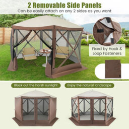 Costway 350 X 230 Cm Pop-Up Gazebo Tent Outdoor Canopy Sun Shelter-Coffee - thumbnail 7