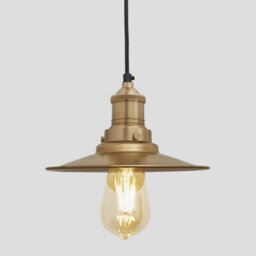 Industville Brooklyn Flat Pendant, 8 Inch, Brass, Brass Holder - thumbnail 1