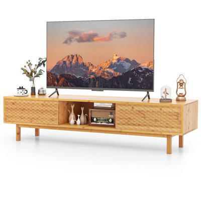 "Gainoom 63"" Bamboo Tv Stand Home Mid Century Storage Cabinet Elegant Console Table" - image 1