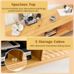 "Gainoom 63"" Bamboo Tv Stand Home Mid Century Storage Cabinet Elegant Console Table" - thumbnail 7