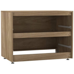 Urbn-Living Urbnliving 60Cm Height 2 Drawer Oak Chest Dresser Sideboard Storage Cabinet Unit W/ Adjustable Feet Bedroom - thumbnail 6