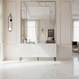 Jungle 152Cm Modern Sideboard White And Black Cabinet With Metal Legs And Push To Open System - thumbnail 1