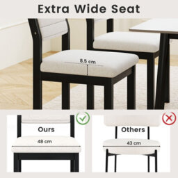 Gainoom 2 Pcs Imitation Lamb Fleece Home Chair Modern Dining Chairs-White - thumbnail 7