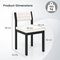 Gainoom 2 Pcs Imitation Lamb Fleece Home Chair Modern Dining Chairs-White - thumbnail 2