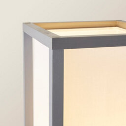 Valuelights Struttura Grey Shelving Unit Floor Lamp With Fabric Shade And Bulb - thumbnail 5