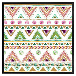 "Andrew Lee Colourful Striped Gold Style Triangles (Picutre Frame) / 12X12"" / Brown" - thumbnail 2
