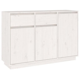 Berkfield Sideboard White 110X34X75 Cm Solid Wood Pine - thumbnail 2