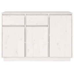 Berkfield Sideboard White 110X34X75 Cm Solid Wood Pine - thumbnail 3