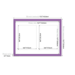 16X12 Inch 2 Opening Photo Collage Frame, Display Two 9X7 Inch Photos, Multi Aperture Family Picture Frame, Purple - thumbnail 4