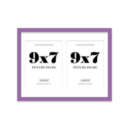 16X12 Inch 2 Opening Photo Collage Frame, Display Two 9X7 Inch Photos, Multi Aperture Family Picture Frame, Purple - thumbnail 2