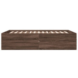 Berkfield Bed Frame Without Mattress Brown Oak 120X190 Cm Small Double - thumbnail 5