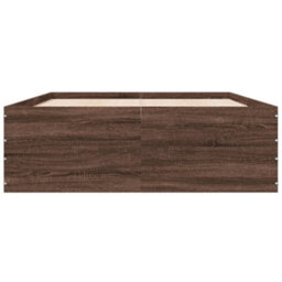 Berkfield Bed Frame Without Mattress Brown Oak 120X190 Cm Small Double - thumbnail 4