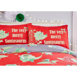 Bedlam Santasaurus Christmas Glow In The Dark Bedroom Duvet Cover Set - thumbnail 2
