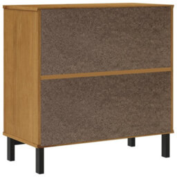 Berkfield Durable Sideboard With Glass Door Flam 80X40X80 Cm Solid Wood Pine - thumbnail 7