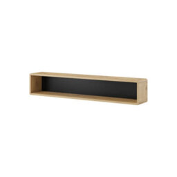 Arte Sleek Aston 02 Wall Shelf 150Cm - Black Matt & Oak Torus: Stylish Storage Solution For Contemporary Interiors - thumbnail 1