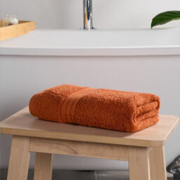 Ohs 2 Pack Of 100% Cotton Bath Towel, 70 X 115Cm - Burnt Orange - thumbnail 3
