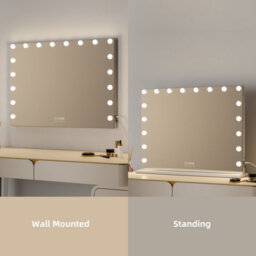 Fascinate Bluetooth 5.0 Hollywood Mirror 15 Led White Vanity Mirror Premium Acoustic Sound Speakerphone Usb Charge Wall Stand - thumbnail 4