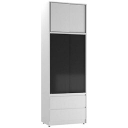 Urbn-Living Urbnliving 240Cm Modern Sliding Door Wardrobe Bedroom Storage Unit White Carcass Black Doors - thumbnail 5