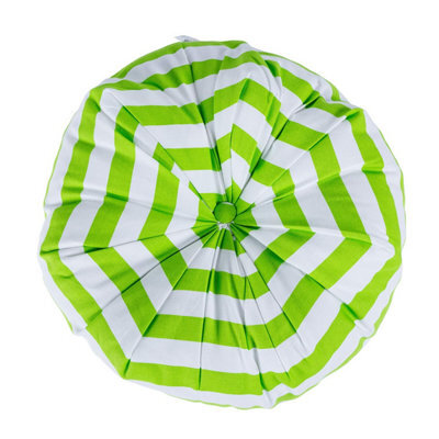 Homescapes Green And White Stripe Pleated Round Floor Cushion - image 1
